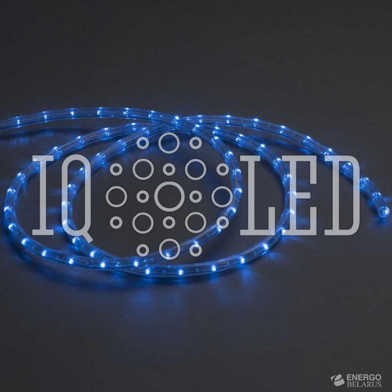 Дюралайт круглый 2W 100M 11.5MM 3,33СМ 220V синий, 11.5мм, кратность резки 2,38М (13мм)