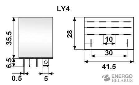 Реле промежуточное LY4 12А АС