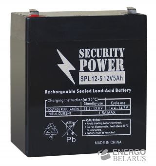 Батарея аккумуляторная Security Power SPL 12-5 F2 12V/5Ah