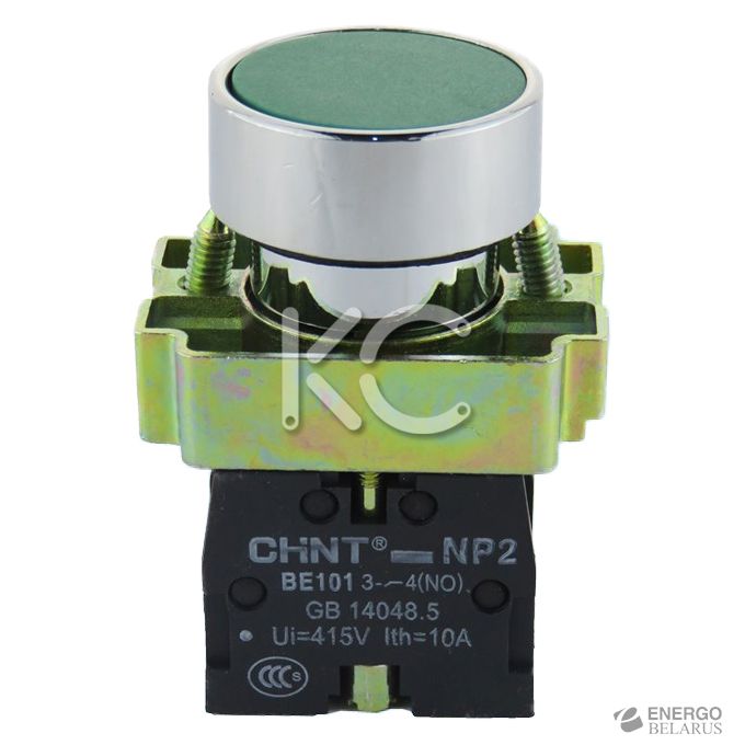 Кнопка управления NP2-BA31 без подсветки зеленая 1НО IP40 (CHINT)