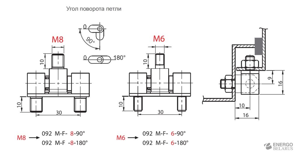 Петля наружная Essentra (Mesan) 092-M-F  без покрытия