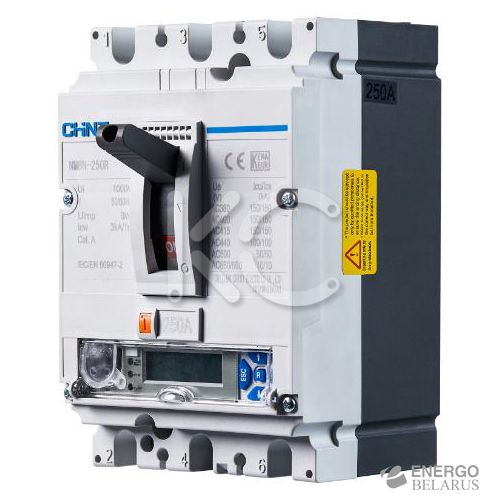 Автоматический выключатель NM8N-250Q EM 3P 160А 70кА с электр. расцепителем, LCD (R)(CHINT)