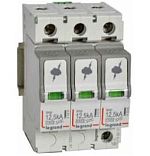 УЗИП (разрядник), T1+T2, 12.5kA(10/350мкс), 25кА(8/20мкс), 3P, сигн.контакт