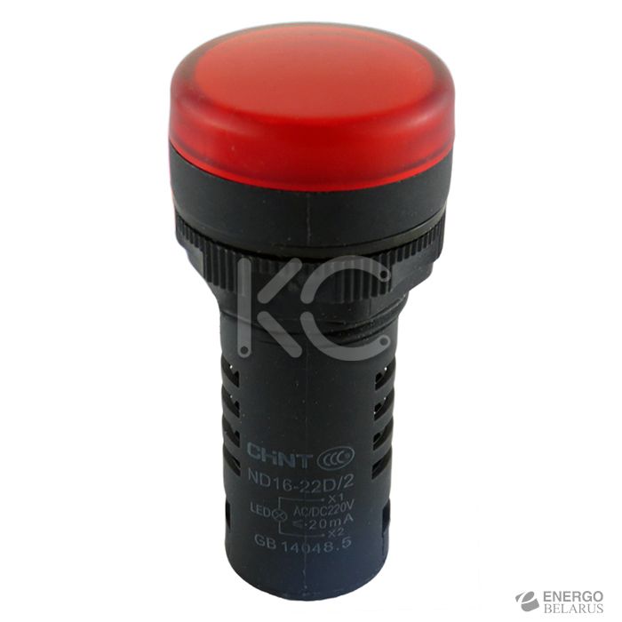 Индикатор ND16-22D/2 красный AC/DC230В (R)(CHINT)