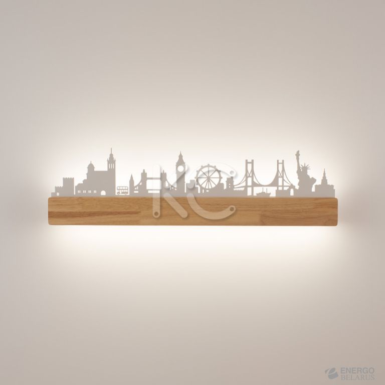 Светильник светодиодный настенный Астерия MMD-LED C181-2-16W, 4000K, дерево/белый, Home Light