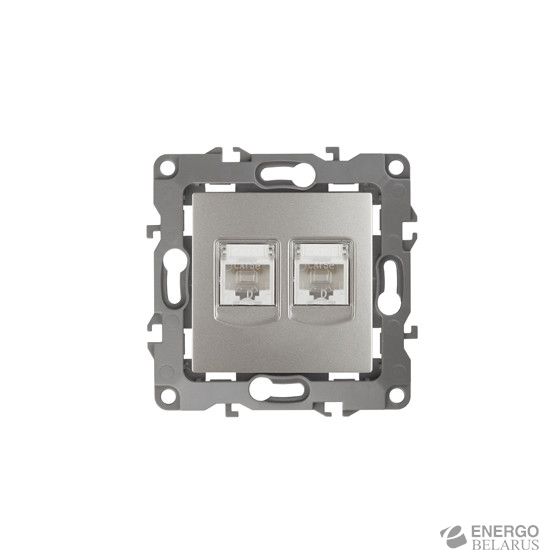 12-3108-15 ЭРА Розетка информационная двойная 2XRJ45, IP20, Эра12, перламутр