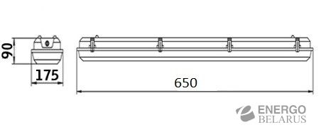 Светильник светодиодный ЛСП - 2х9 (замена люминесцентного ЛПП 2х18)