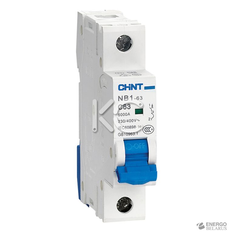 Автоматический выключатель NB1-63 1P 10A 6кА х-ка C (DB) (CHINT)
