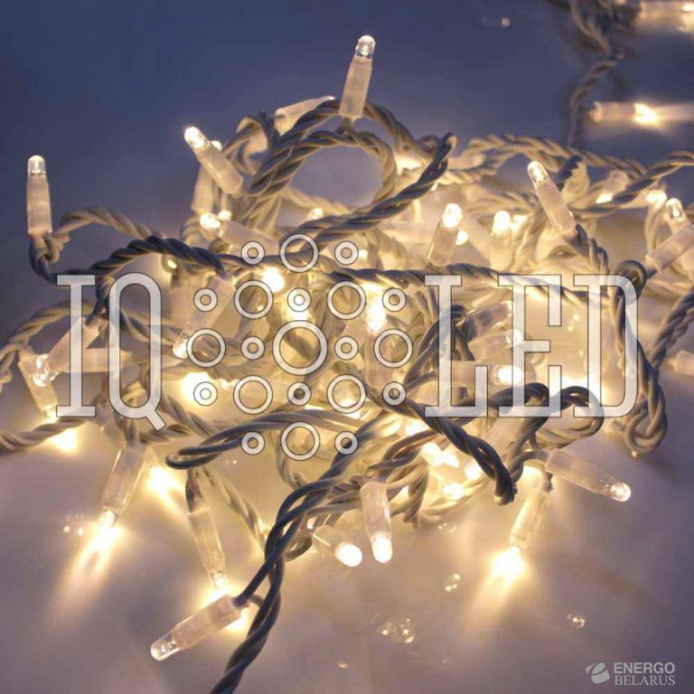 Гирлянда постоянного свечения 20M, 24V, белый теплый / белый провод, соединяемая (без шнура) (новый коннектор)