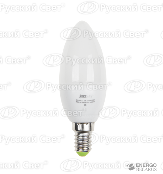 Лампа светодиодная PLED-ECO-C37 5Вт E27 3000K 400лм 230В/50Гц JazzWay 4897062855312