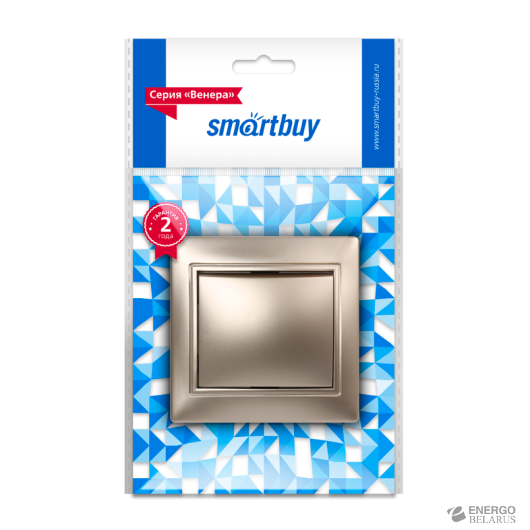 Выключатель 1-клавишный 10А шампань, керамика "Венера", Smartbuy