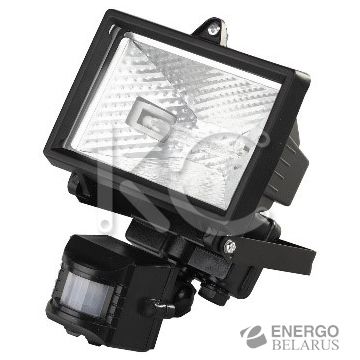 Прожектор галогенный ИО 150Д (детектор,черный IP44) КС