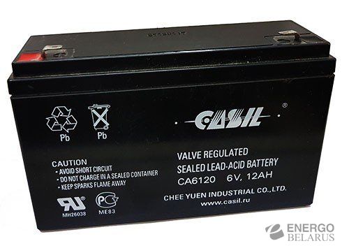 Аккумулятор свинцово-кислотный CASIL CA6120 6V 12Ah