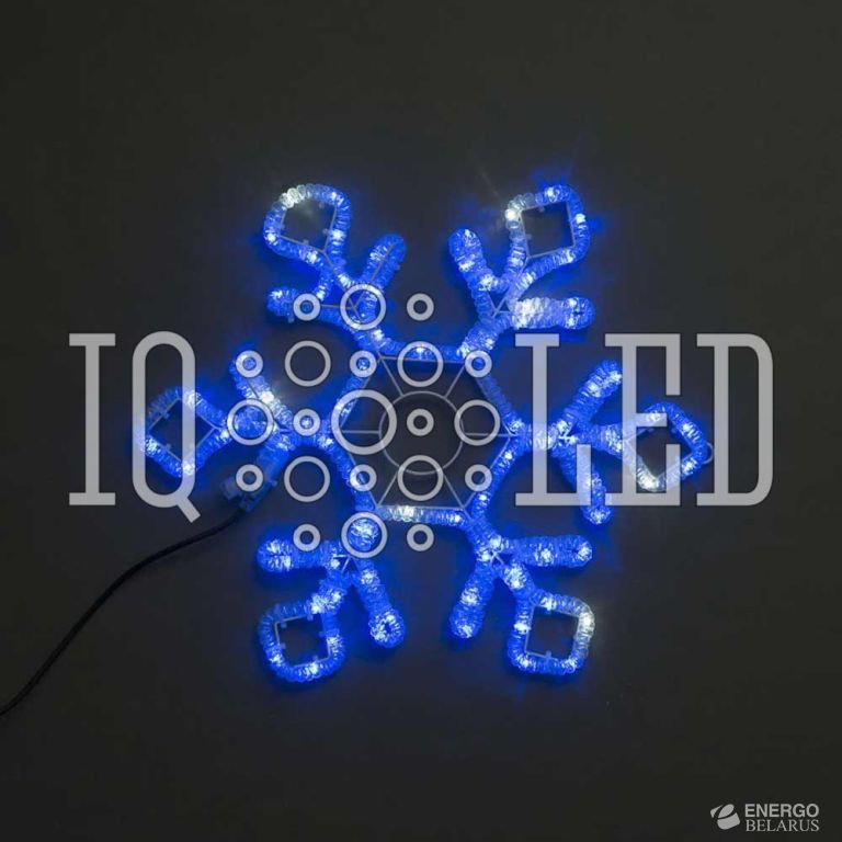 Снежинка синяя 79х69см с белыми Flash