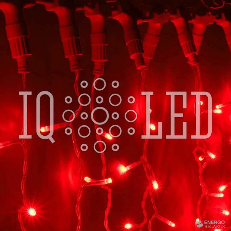 Дождь фиксинг 9M, 230V (красные светодиоды/проз)