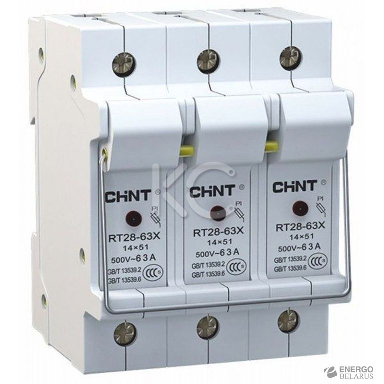 Держатель плавких вставок с индикацией RT28-63X 14х51 3П (CHINT)