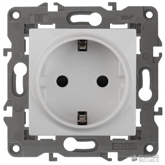 14-2101-01 ЭРА Розетка 2P+E Schuko, 16A-250В, IP20, Эра Elegance, белый
