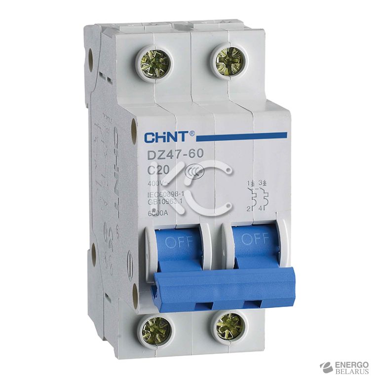 Автоматический выключатель DZ47-60 2P 10A 4.5KA х-ка B (CHINT)