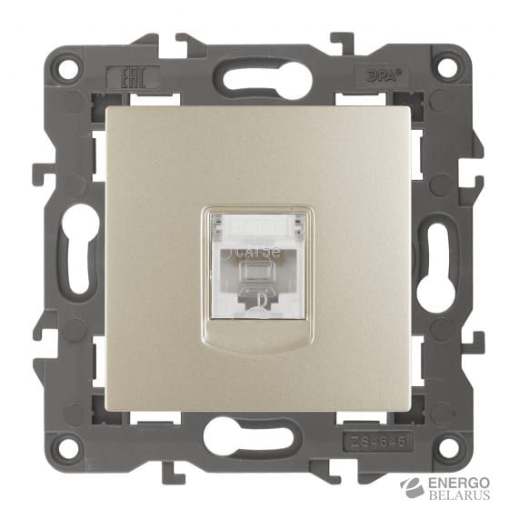 Розетка 14-3107-04 ЭРА RJ45, IP20, шампань (10/100/1600)