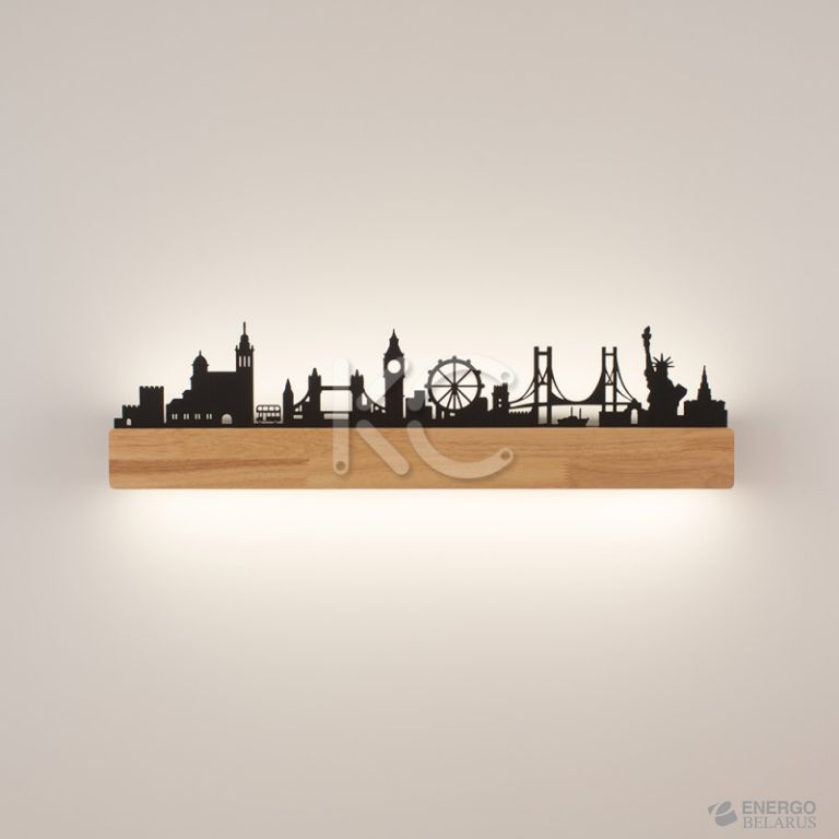 Светильник светодиодный настенный Астерия MMD-LED C181-2-16W, 4000K, дерево/черный, Home Light