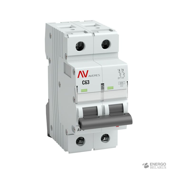 Выключатель автоматический AV-10 2P 20A (D) 10kA EKF AVERES