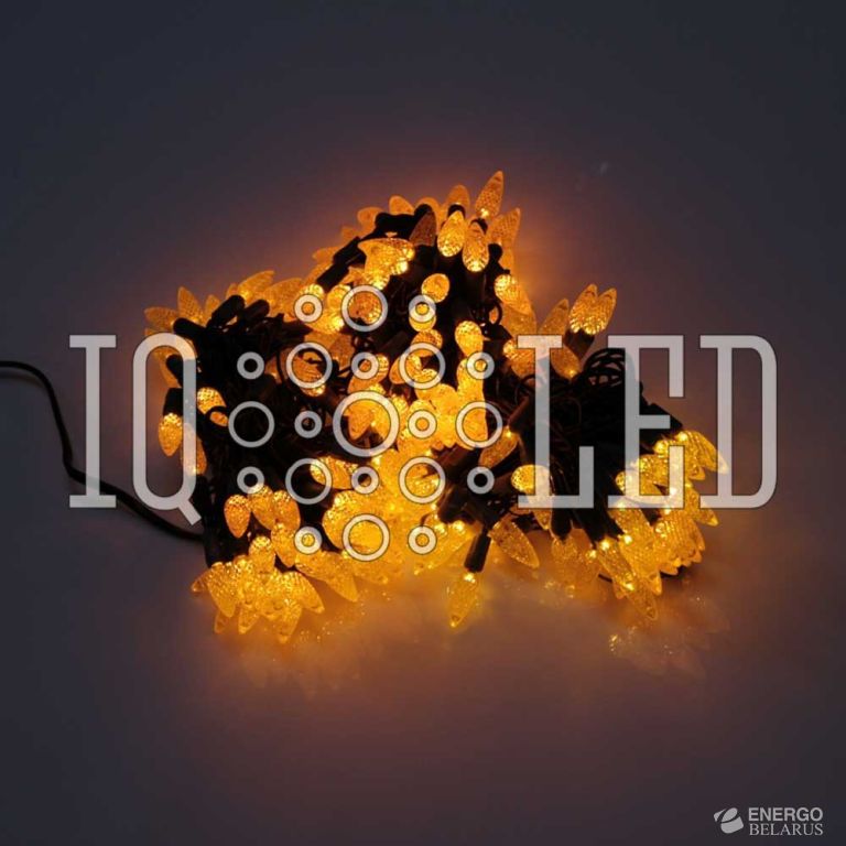 Гирлянда с насадками 220V, 20м, светодиодов, жёлтый