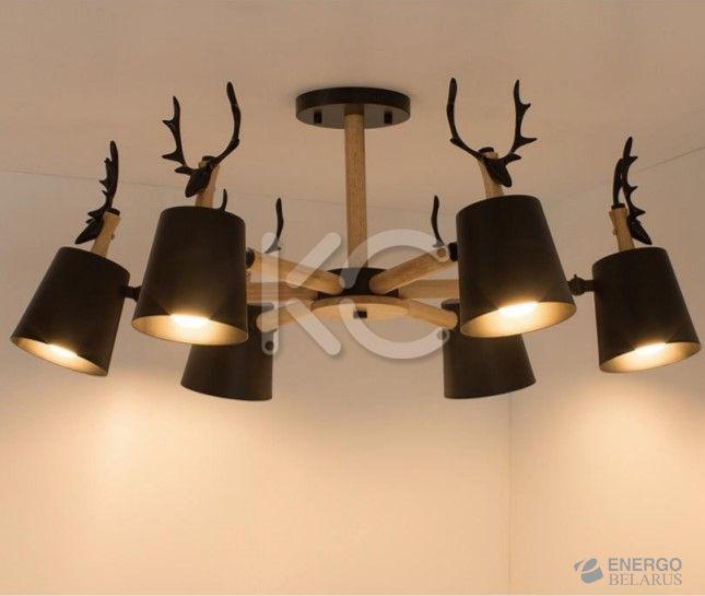 Светильник светодиодный потолочный Астерия MMD-LED A077-4-6xE27, черный Home Light