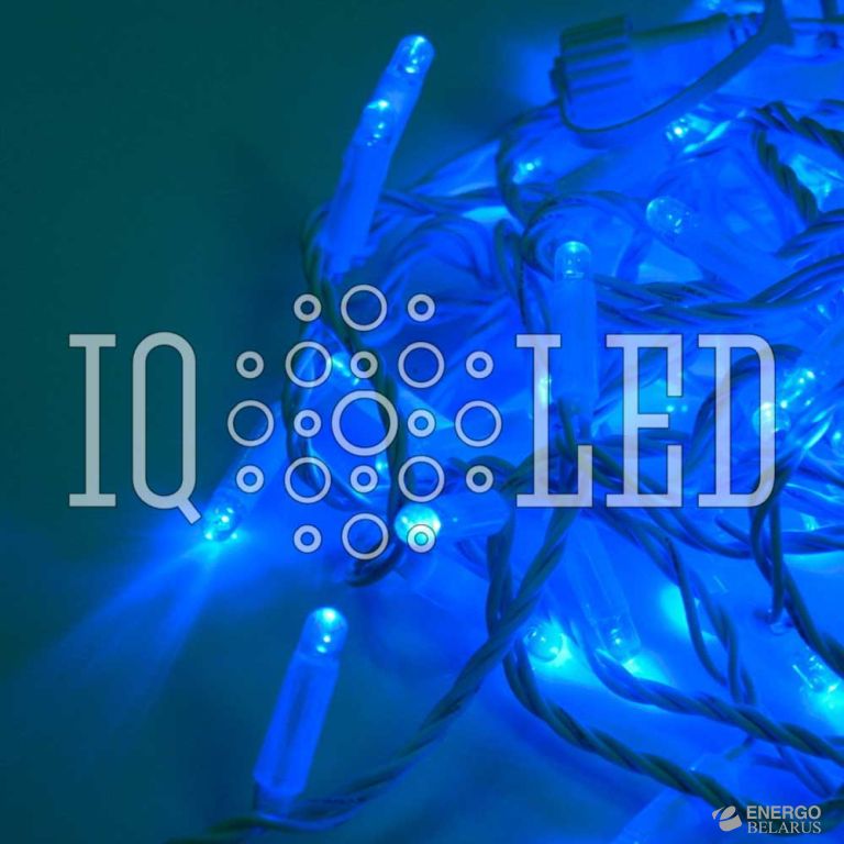 Гирлянда постоянного свечения 20M, 24V, (Wire 2.3mm), синяя / белый провод, соединяемая (без шнура) (новый коннектор)