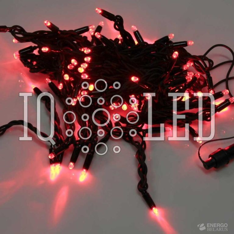 Гирлянда постоянного свечения 20M, 240V, красная / черный провод, соединяемая (без силового шнура)