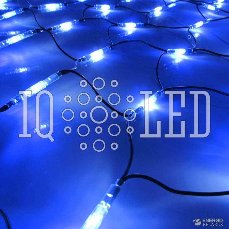 Сеть постоянного свечения 4*2M, 240V, Белый/Синий/Чёрный провод