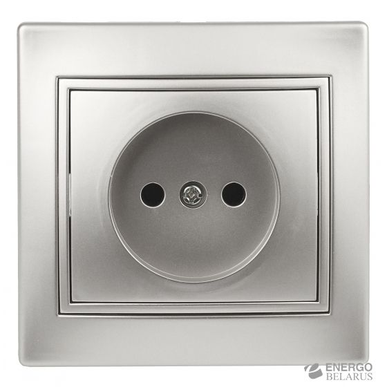 1-201-03 Intro Розетка 2P, 16А-250В, IP20, СУ, Plano, алюминий