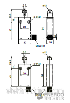 Выключатель концевой с кабелем FCT2L03X11