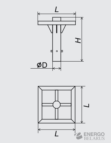 Кронштейн для установки прожекторов на высокомачтовые опоры КП 1-4