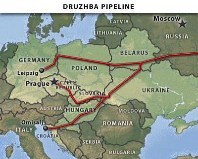 Переплетение трубопроводов Евразии