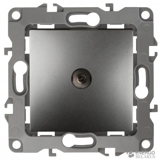 12-3102-12 ЭРА Розетка TV проходная, IP20, Эра12, графит