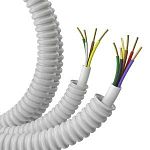 Труба ПВХ легкая серая D=16 + КСПВ 4х0,5 (100м)