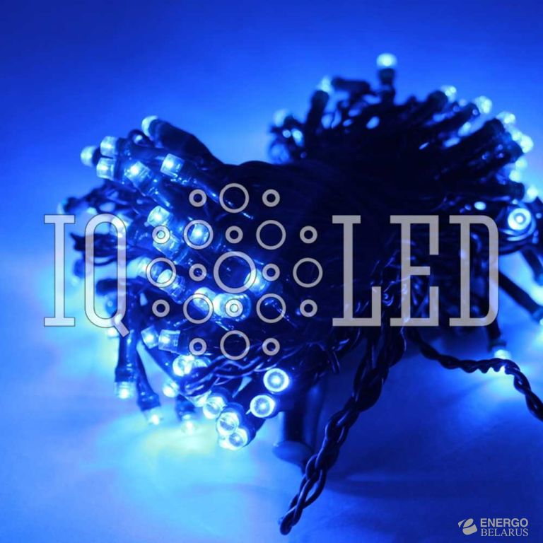 Гирлянда постоянного свечения 10M, синий/темно-зеленый провод