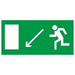Знак "Направление к эвакуационному выходу налево вниз" 350х124мм для ССА TDM