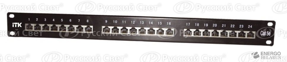 Патч-панель 1U кат.5е UTP 24 порта (IDC Krone) ITK PP24-1UC5EU-K05