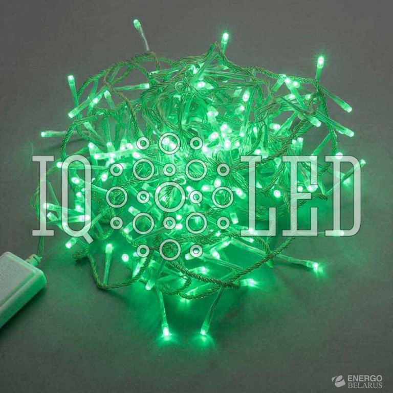 Гирлянда с контроллером 10M, 240V, зеленая на прозрачном проводе