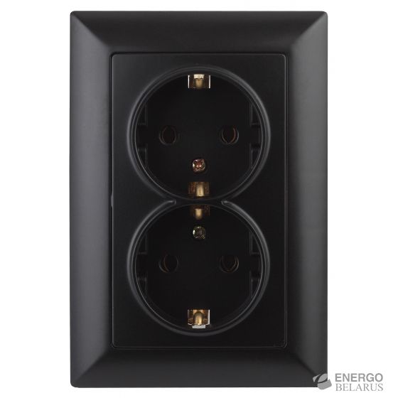 4-205-05 Intro Розетка 2X2P+E Schuko, 16А-250В, СУ, Solo, антрацит