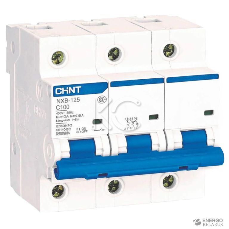 Автоматический выключатель NXB-125 3P 80А 10kA х-ка C (R) (CHINT)