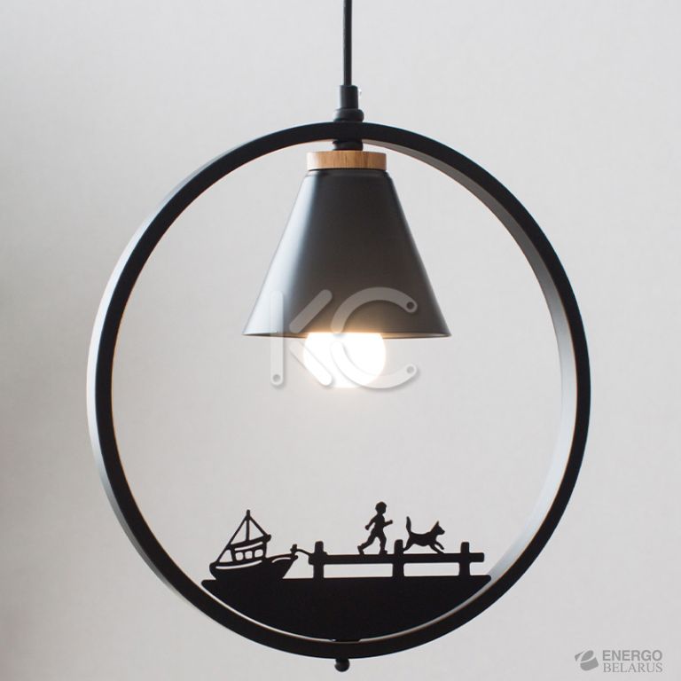 Светильник светодиодный подвесной Астерия MMD-LED A044-1-1xE27, черный, Home Light