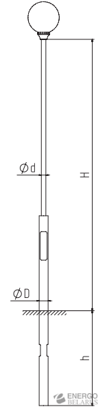Опора металлическая торшерная трубчатая прямостоечная ОМТ-20-4,0