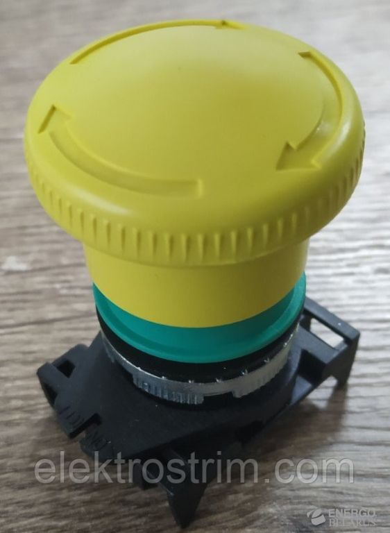 Кнопка грибковая с фиксацией PPFN3R4N d40 YELLOW IP65