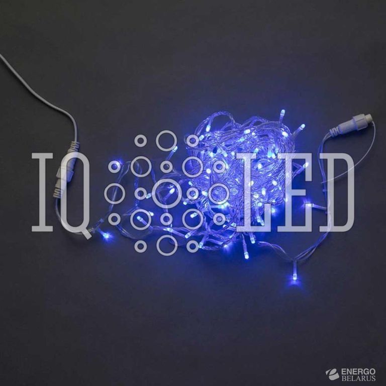 Гирлянда постоянного свечения 10M, 240V, синяя / прозрачный провод, соединяемая (без силового шнура)