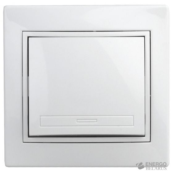 Выключатель Intro Plano 1Э-101-01 одноклавишный 10А-250В, IP20, СУ, без лапок, белый