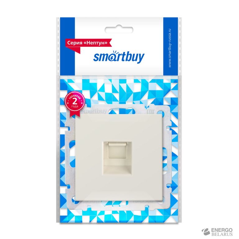 Розетка телефонная RJ-11, бежевая, "Нептун" Smartbuy