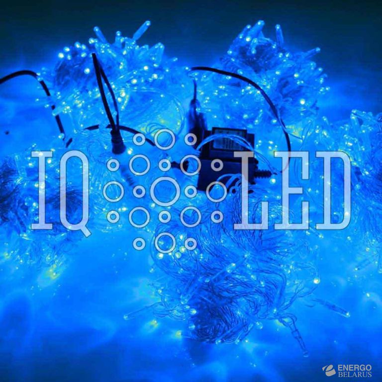 Спайдер лучевой гирлянда 24В, 20M*5 5 нитей, син. на прозр. пров. 80W (с колпачком)