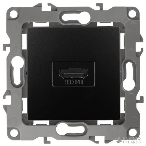 Розетка 12-3114-05 ЭРА HDMI, IP20, Эра12, антрацит (10/100/3200)